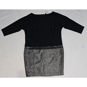 NWT Ann Taylor Black and Silver Knee Length Dress
